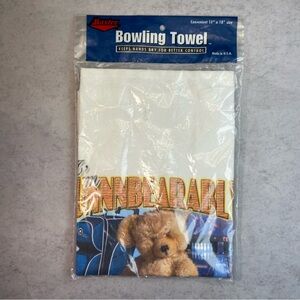 VTG Mister Bowling Towel Unbearably Hooked On Bowling Teddy Bear NOS